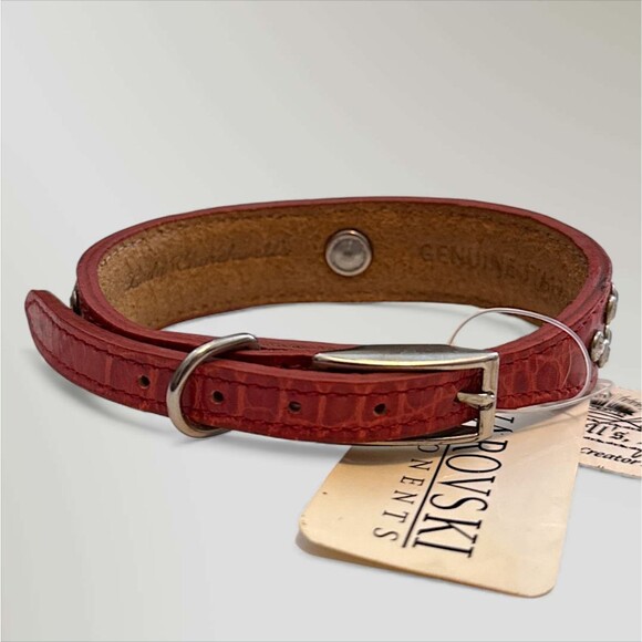 NWT Lady Churchwell's Cat Collar Swarovski Crystal Italian Leather - 10" - Picture 4 of 6